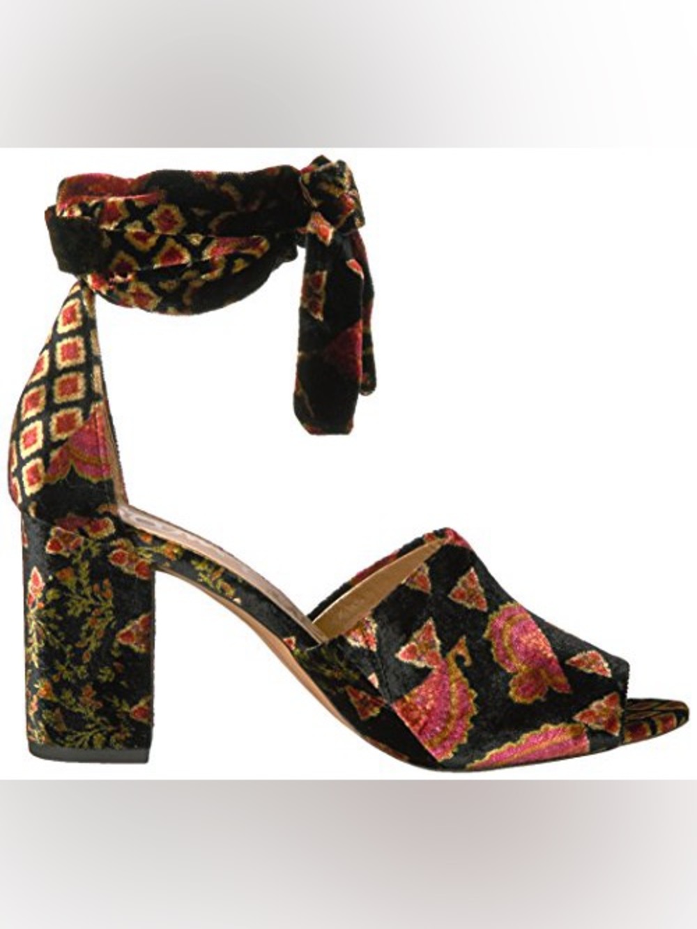 Sam Edelman Odette Patchwork Velvet Block Heel - Picture 2 of 7